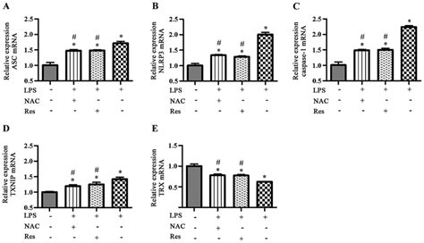 Effects Of Nac And Res On The Mrna Expression Of Asc Nlrp Caspase