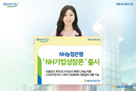 Nh농협은행 ‘nh기업성장론 출시대출한도 우대·최대 15p 우대금리