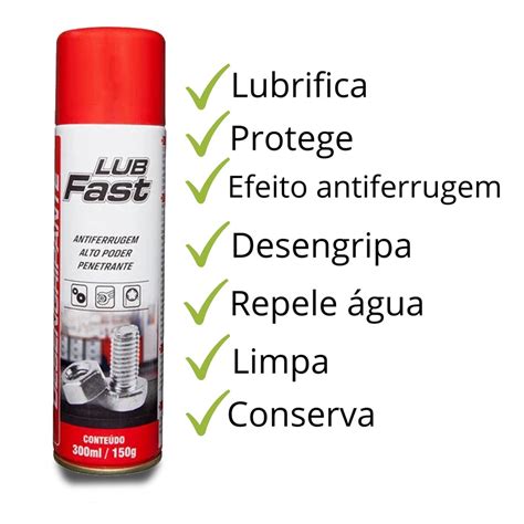 Desengripante Lubrificante Antiferrugem Spray Lub Fast Ml Shopee