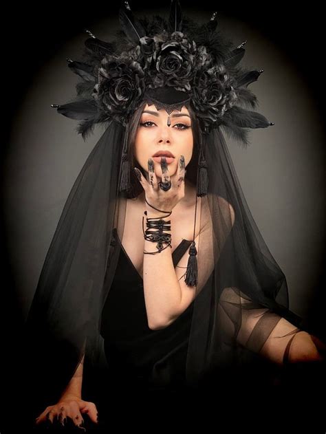 Dark Queen Crown Black Halo Crown Halloween Crown Mardi Gras Gothic