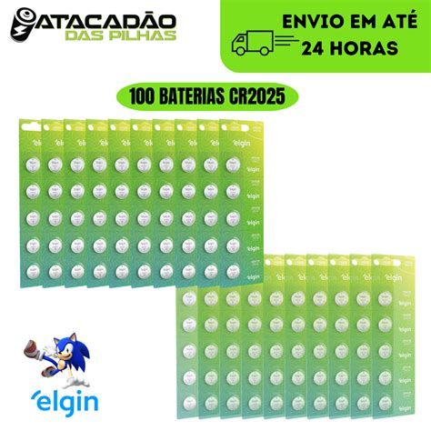 100 Baterias Pilhas Elgin Cr2025 20 Cartelas C 5 Baterias Shopee Brasil