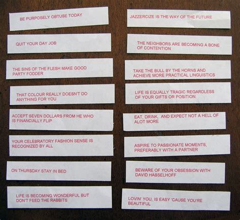 Printable Fortunes For Fortune Cookies