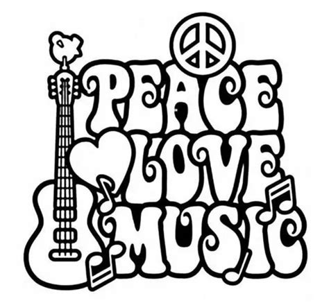 Vinilo Decorativo Peace Love Music Meses Sin Interés