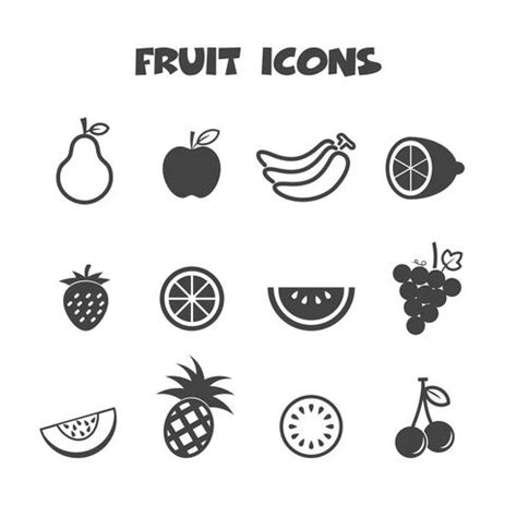 fruit icons symbol 633119 Vector Art at Vecteezy