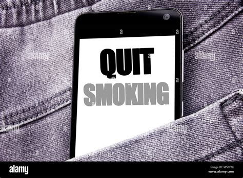 Hand Writing Text Caption Inspiration Showing Quit Smoking Business