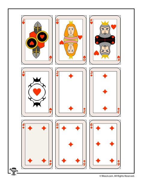 Printable playing cards - hearts and diamonds | Woo! Jr. Kids ...