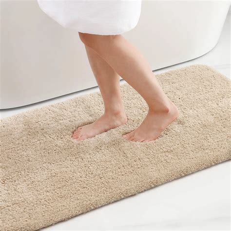 Homaxy Shaggy Bath Mat Absorbent Shower Bathroom Rug Non Slip Thick