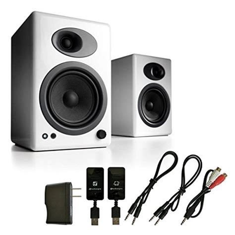 Audioengine A Premium Powered Bookshelf Speakers White With W