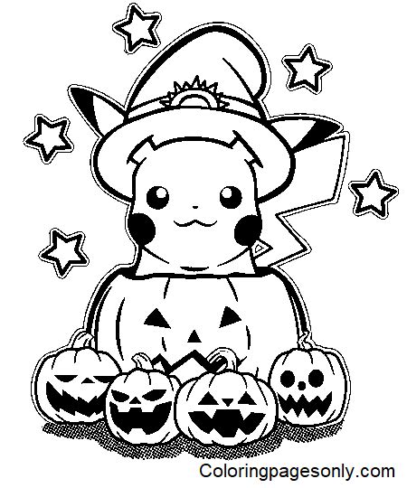 24 Pokemon Halloween Malvorlagen ColoringPagesOnly