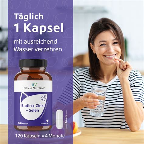 R h ein Nutrition Biotin Selen Zink für Haut Haare Nägel 2x120