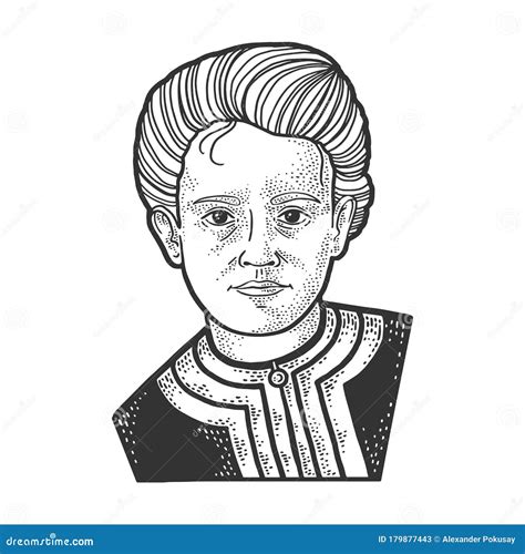 Marie Curie.Vector Portrait Illustration Of Madam Marie Curie ...