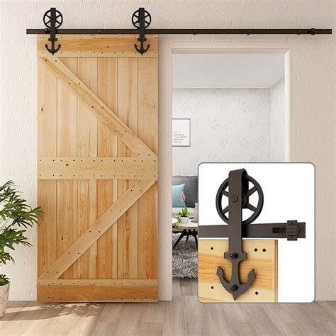 Amazon Ccjh Ft Heavy Duty Sturdy Sliding Barn Door Hardware Kit