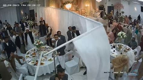 Moment Wedding Reception Descends Into Chaos As Guests Punch And Hurl