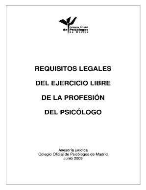 Completable En línea copmadrid Requisitos legales del ejercicio libre