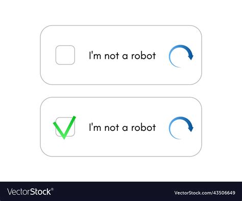 Template For Entering Captcha Im Not A Robot Vector Image