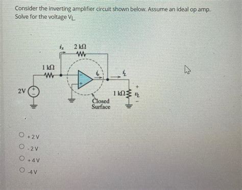 Solved Consider The Inverting Amplifier Circuit Shown Below