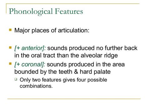 Phonology Chapter 7 Features