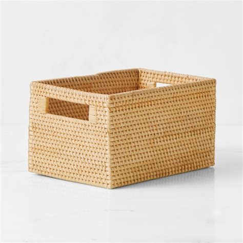 Hold Everything Rattan Cubby Pantry Baskets Williams Sonoma