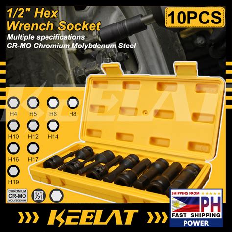 Keelat Pcs Cr Mo Hex Drive Impact Wrench Bit Screwdriver Head