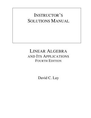 Instructor S Solutions Manual Linear Algebra And Its Applications