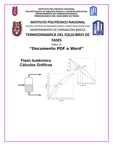 Flash Isotermico Tef Escuela Superior De Ingenier A Qu Mica E