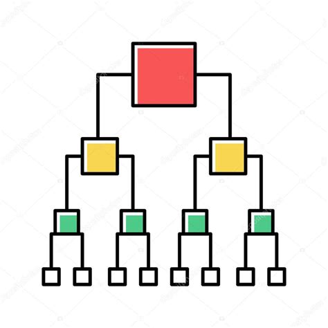 diagrama de decisión binaria icono de color ilustración vectorial 2023