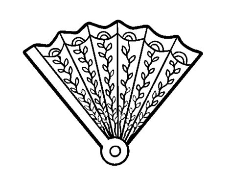 Decorated hand fan coloring page - Coloringcrew.com