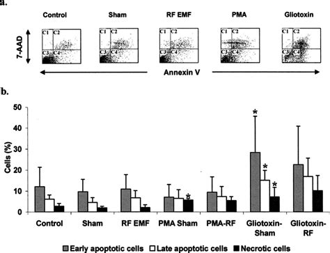 Flow Cytometry Detection Of Apoptosis After 12 H Exposure To Gsm Dtx