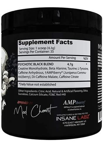 Psychotic Black Pre Entreno Insane Labz 35serv Envio Gratis Cuotas