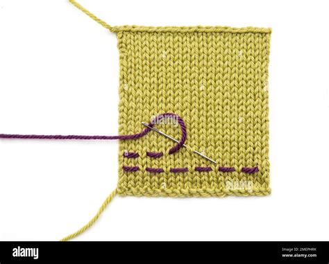 Example Of Running Stitch Knitting Technique Stock Photo Alamy