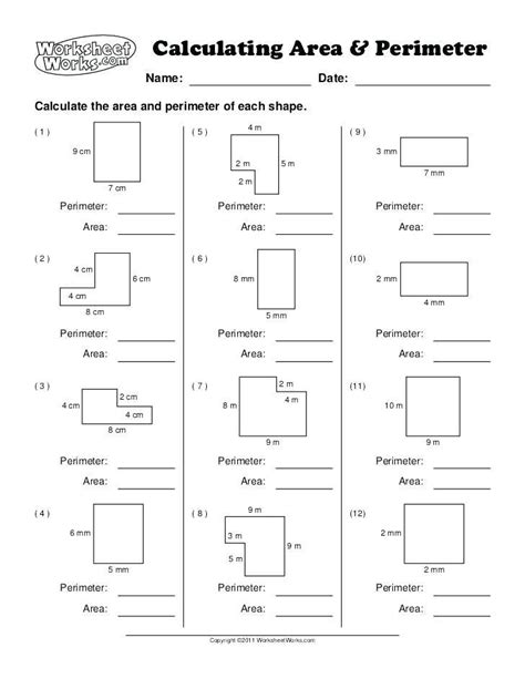 Area And Perimeter Worksheets