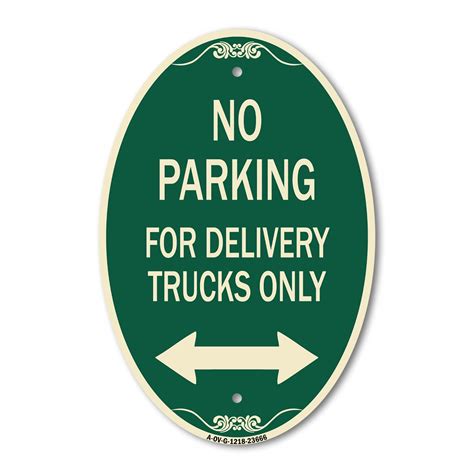 Signmission Designer Oval Series Sign No Parking Sign No Parking For Delivery Trucks Only