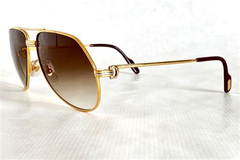 1983 First Edition Cartier Vendôme Louis Cartier 22k Gold Vintage Sunglasses Full Set