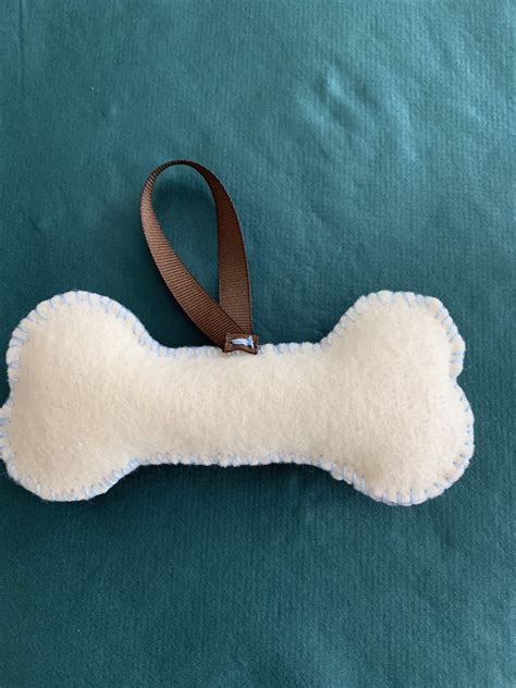 Personalized Felt Dog Bone Embroidered Ornament Etsy