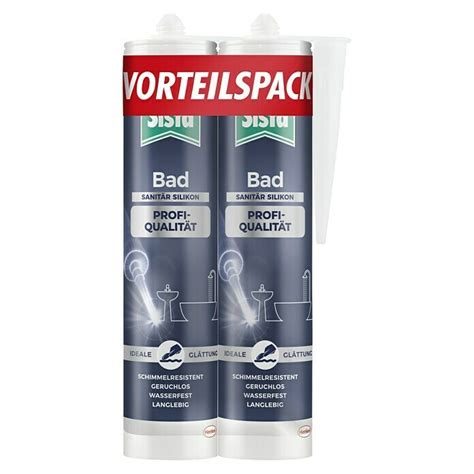 Sista Sanitär Silikon Profi Qualität Weiß 280 ml 2 Stk BAUHAUS