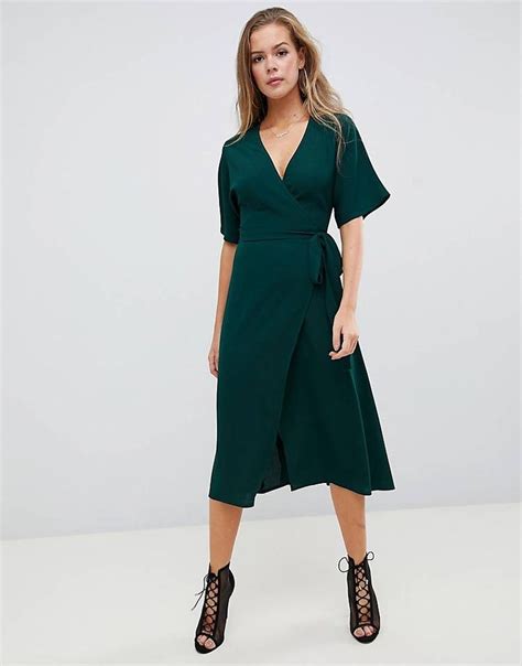 Missguided Tie Waist Wrap Dress Sale