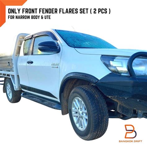 Front Slim Matteblack Fender Flares Arch Fit Toyota Hilux Ute Narrow