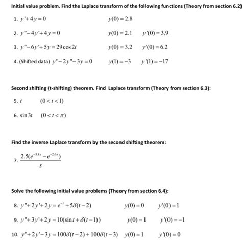 Solved Initial Value Problem Find The Laplace Transform Of Chegg