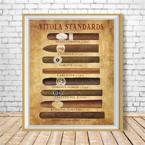 Cigar Size Chart Poster Etsy