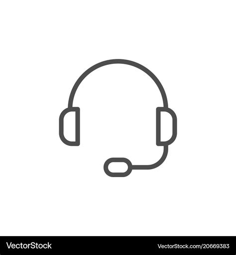 Headset Line Icon Royalty Free Vector Image VectorStock