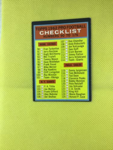 Topps Football Checklist Ex Unmarked Ebay