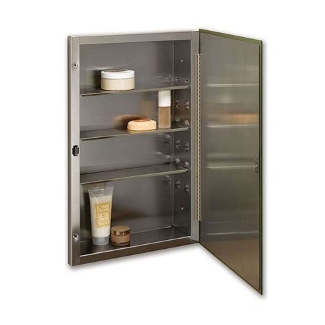 Jensen S Cube 16 In X 26 In Rectangle Recessed Mirrored Stainless Steel Medicine Cabinet Kitchen