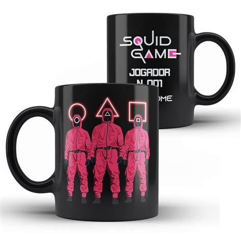 Caneca X Cara Squid Game Round Seu Nome Personalizada E N Mero De