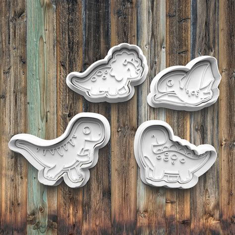 Dinosaurs Cookie Cutters Cookie Stamps Etsy