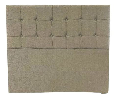 Respaldo Sommier King Metros Chenille Capitone Cuadrado Color Beige