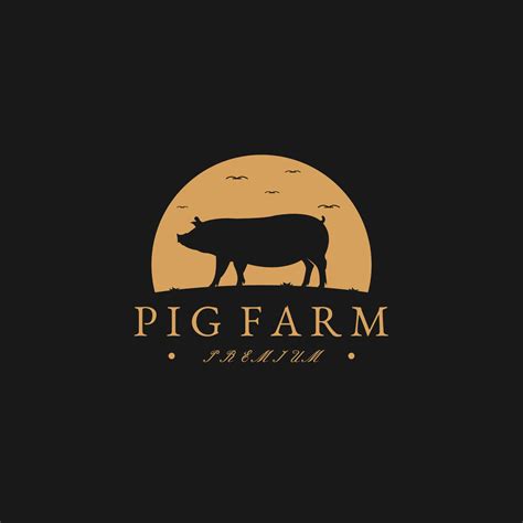 Pig Farm Logo Design Inspiration Pig Logo Template Vector