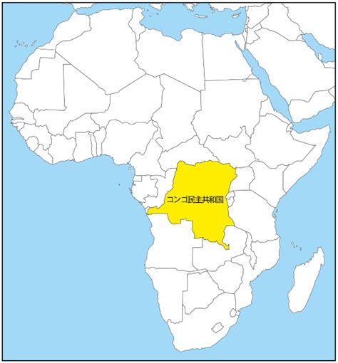 コンゴ民主共和国の国旗と地図