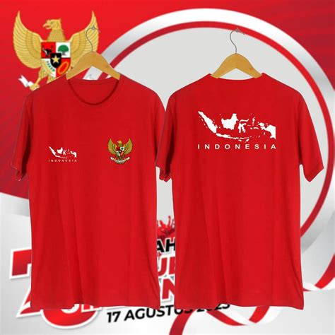 Jual Peta Indonesia Merdeka Pakain Pria Atasan Kaos Lengan Panjang