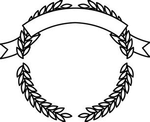 Olive Branches Forming Circle In Monochrome Color Vector Image