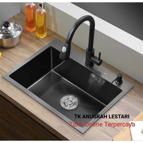 Jual Paket Lengkap Kitchen Sink Inobe Black Paket Kran Tarik